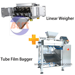 Máquina empacadora de pesaje de equilibrio lineal para confección de galletas y galletas